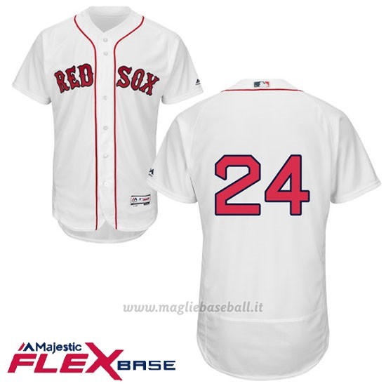 Maglia Baseball Uomo Boston Red Sox 24 David Price Bianco Autentico Collezione Flex Base